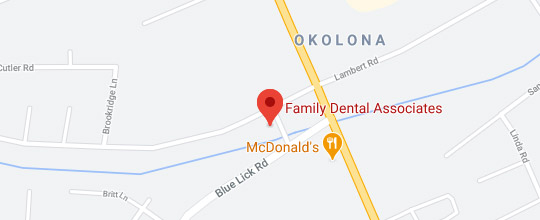 graphic of map to family dental associates